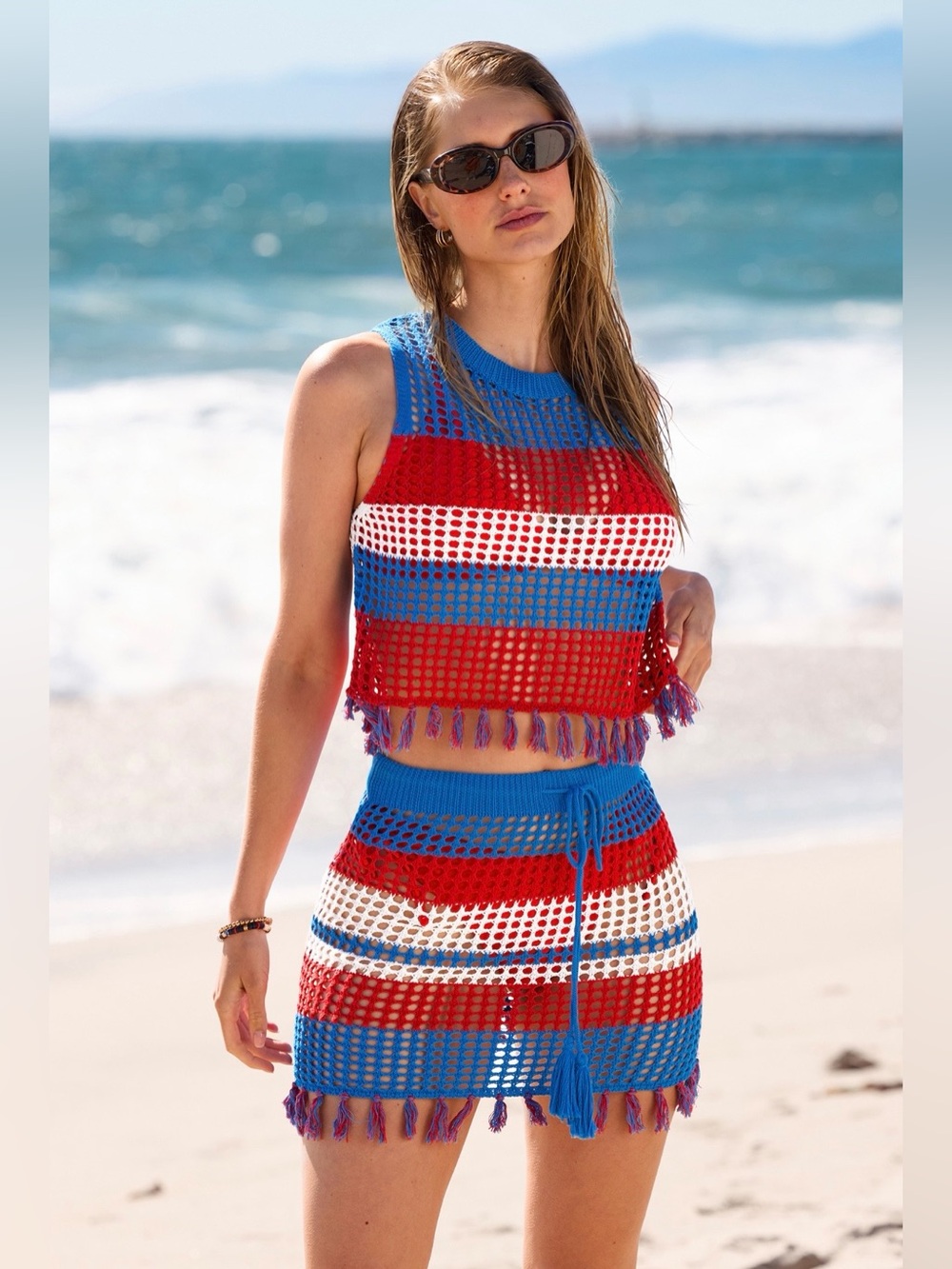 CUPSHE Pure Summer Striped Cover-Up Top - Picture 6 of 10